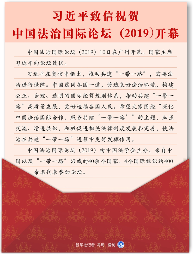 习近平致信祝贺中国法治国际论坛（2019）开幕
